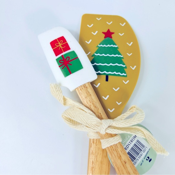 Danica Jubilee Set of 2 Christmas Wooden & Silicone Spatulas NWT - Picture 4 of 5